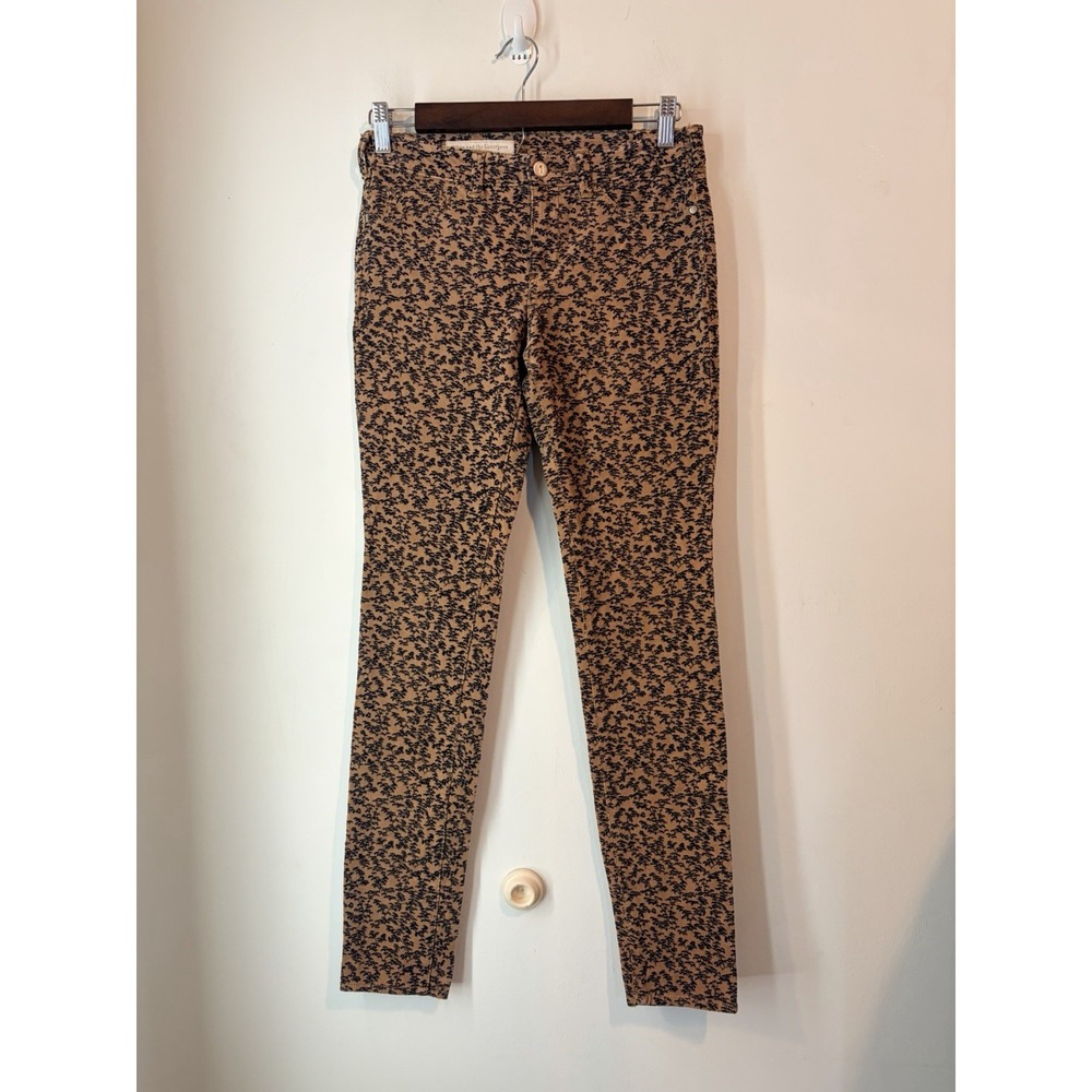 Pilcro And The Letterpress‎ Serif Corduroy Skinny Stretch Pants Size 26 Floral